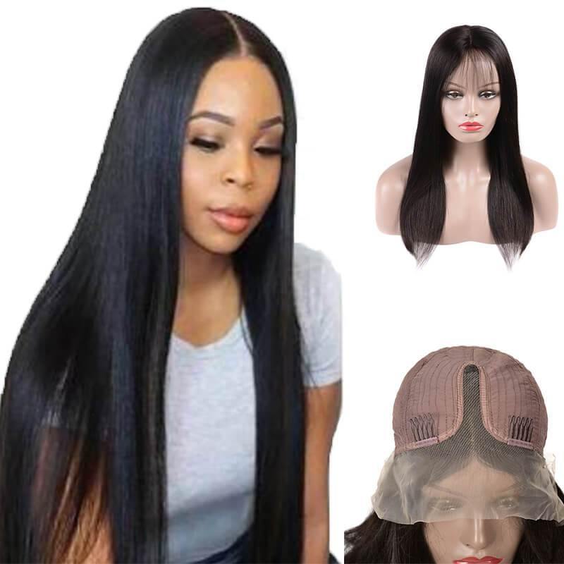 Art show 150% density Brazilian T part HD lace front wig straight human hair