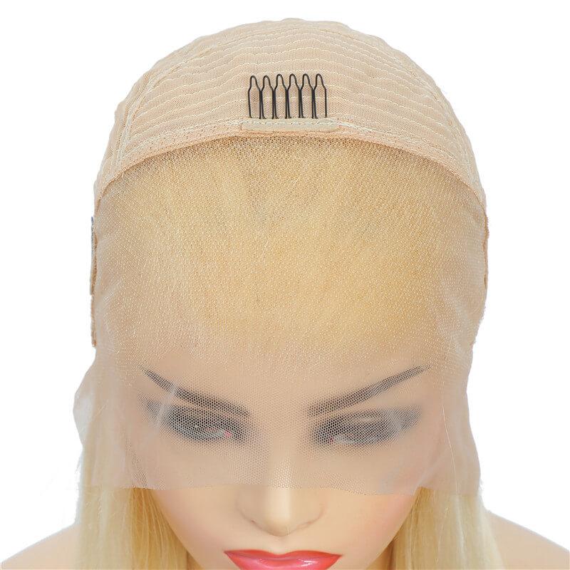 Art show 613 blonde Brazilian 13x4 transparent lace front wig body wave