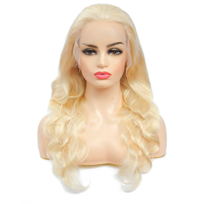 Art show 613 blonde Indian 13x4 transparent lace front wig body wave