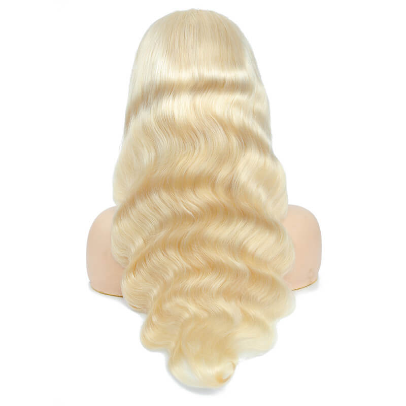Art show 613 blonde Peruvian 13x4 transparent lace front wig body wave 