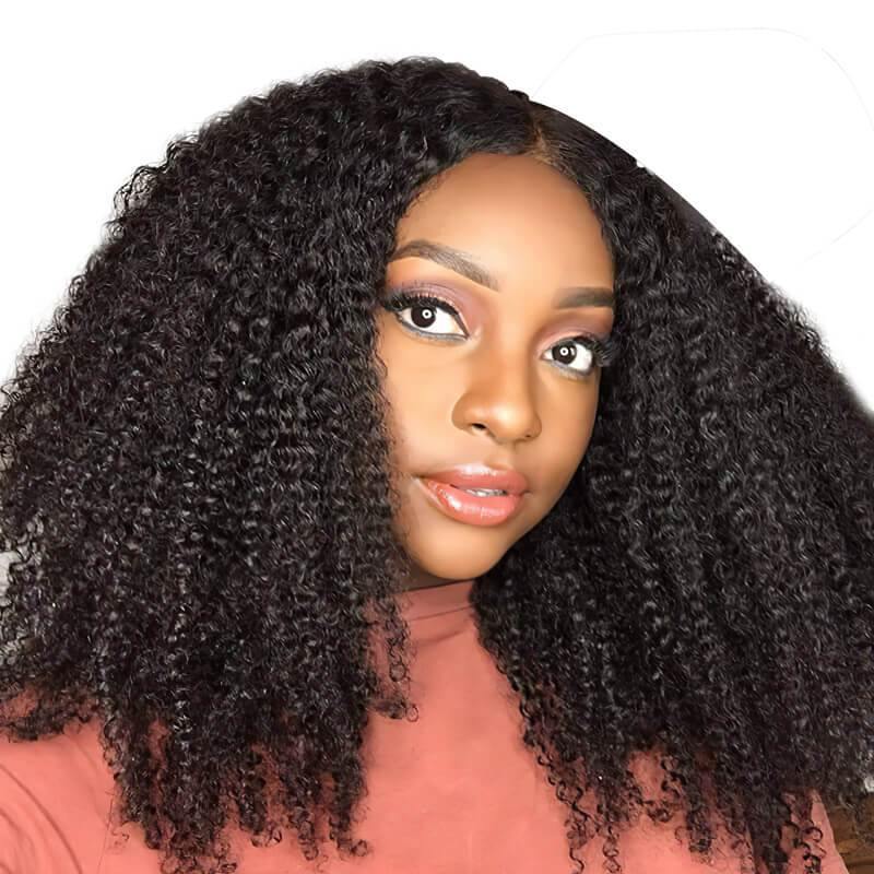 Art show 150% density Indian afo curly 4x4 HD lace closure wig