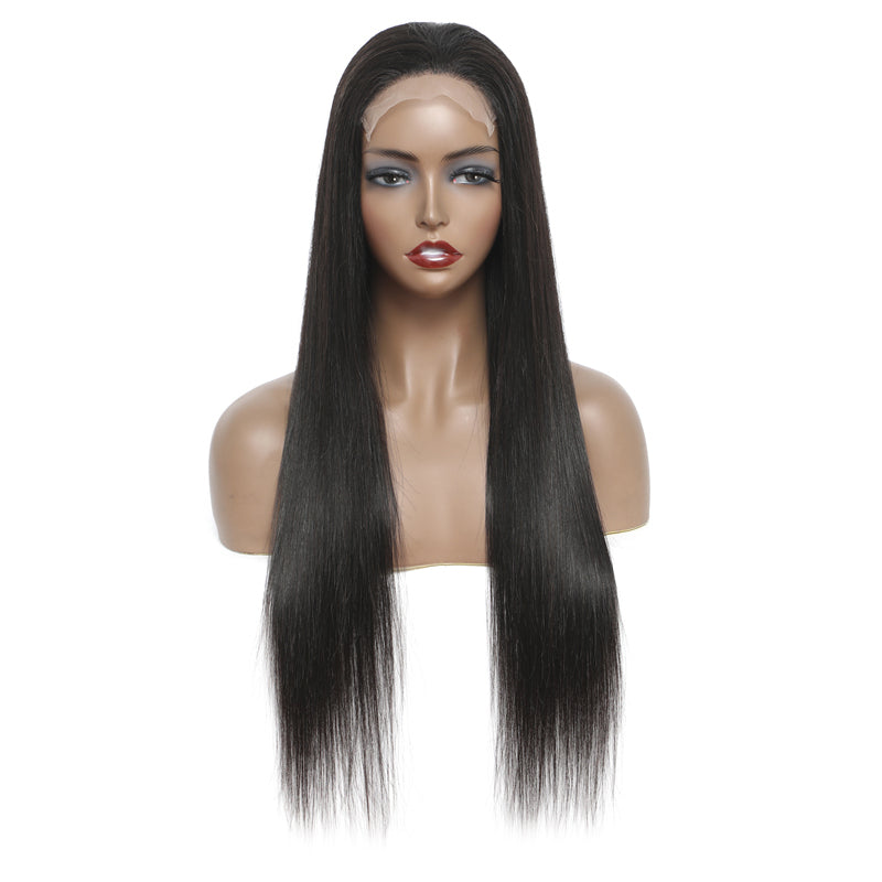 Art show 150% density Brazilian 5x5 transparent lace front wig straight hair
