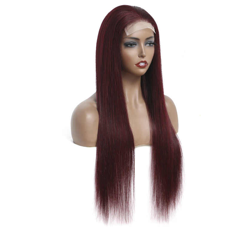 Art show 150% density Peruvian 4x4 transparent lace closuer wig straight hair