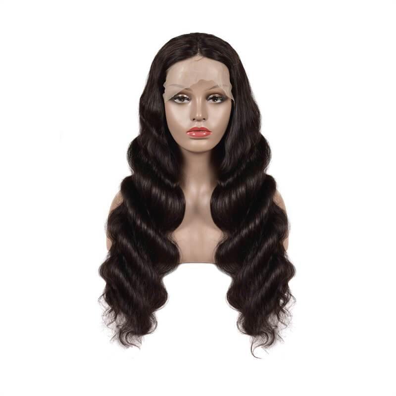 Art show body wave Peruvian 13x4 human HD lace front wig 150% density
