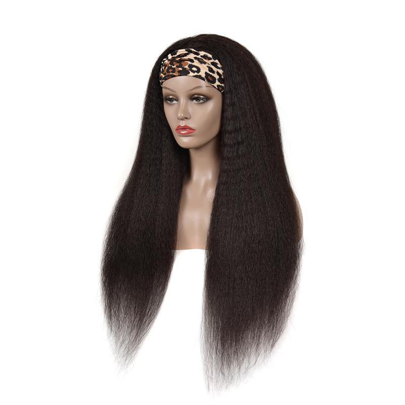 Art show Scarf Wig Malaysian Glueless Headband Wig 30 Inch