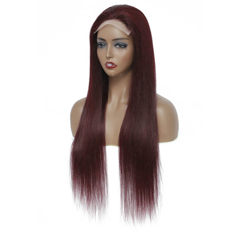 Art show Brazilian burgundy 99J 5x5 transparent lace closure wig