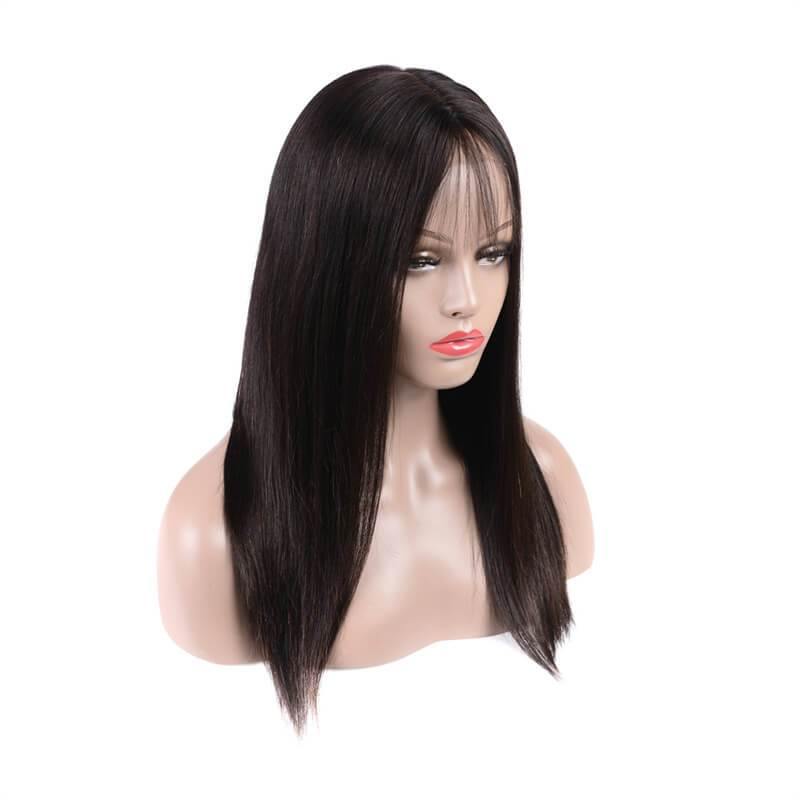 Art show 150% density Peruvian 4x4 HD lace closure wig straight hair 