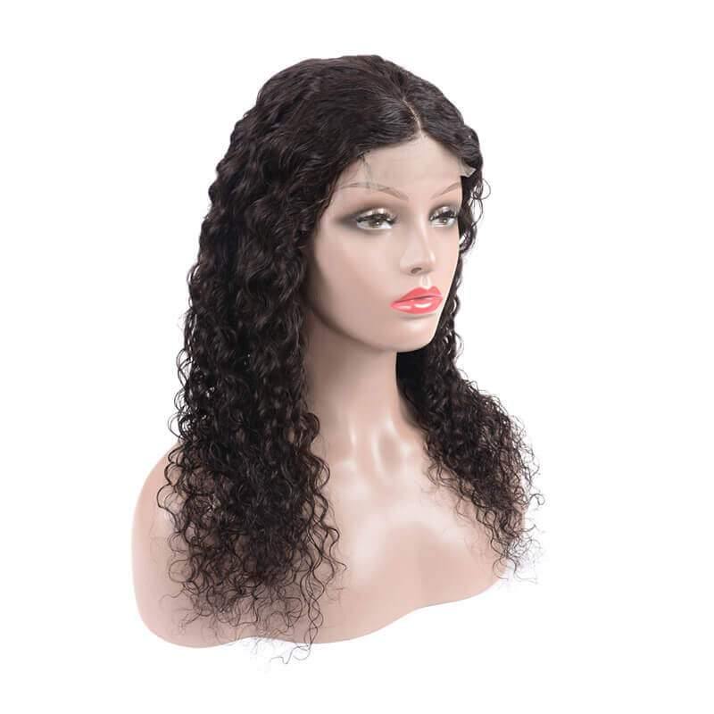 Art show deep wave Brazilian 4x4 HD lace closure wig 150% density