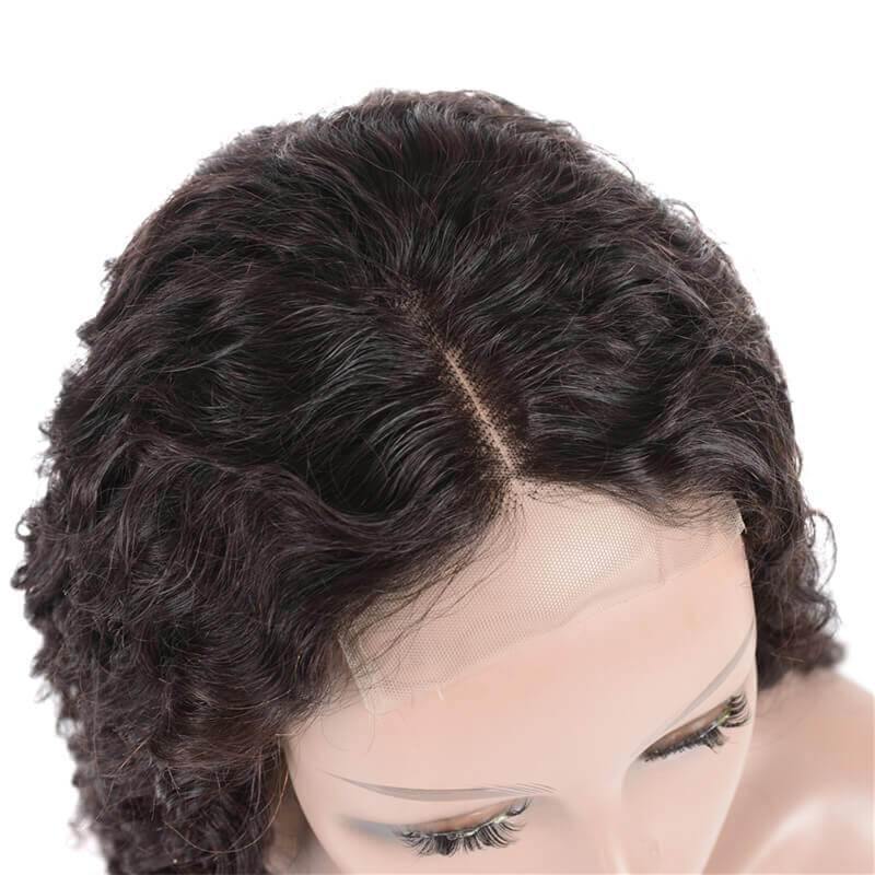 Art show deep wave Brazilian 4x4 HD lace closure wig 150% density